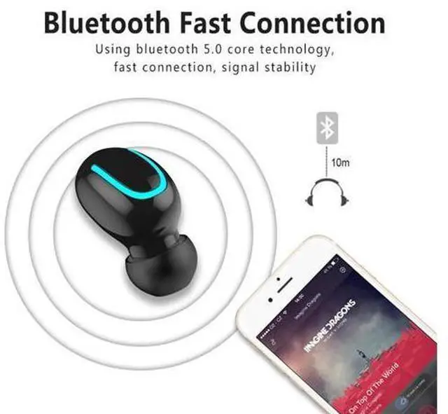 Alt view image 2 of 5 - Wireless Bluetooth V5.0 Earphone 5.0 TWS Sport Earbuds Deep Bass In-Ear Gaming Headphones Hands- with Mic Charging bank