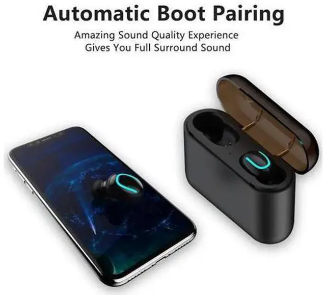 Alt view image 5 of 5 - Wireless Bluetooth V5.0 Earphone 5.0 TWS Sport Earbuds Deep Bass In-Ear Gaming Headphones Hands- with Mic Charging bank