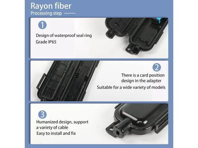 Alt view image 4 of 6 - Optical Fiber Waterproof Box FTTH Drop Cable Protection Box for Indoor and Outdoor Fiber Connection Protection(2-Pack)