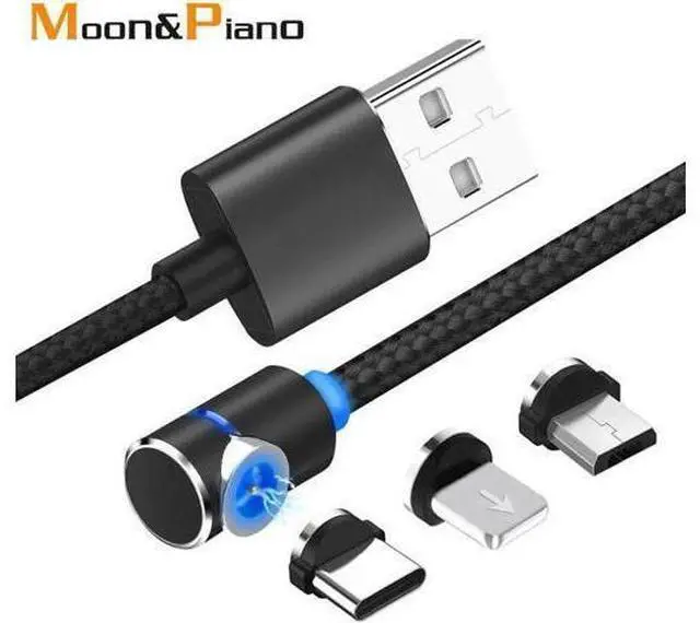 Main image of Mole Phone Cable USB Micro Type C Android Cable Sync Nylon Braided LED Indicator Magnet Charger Cables 1m