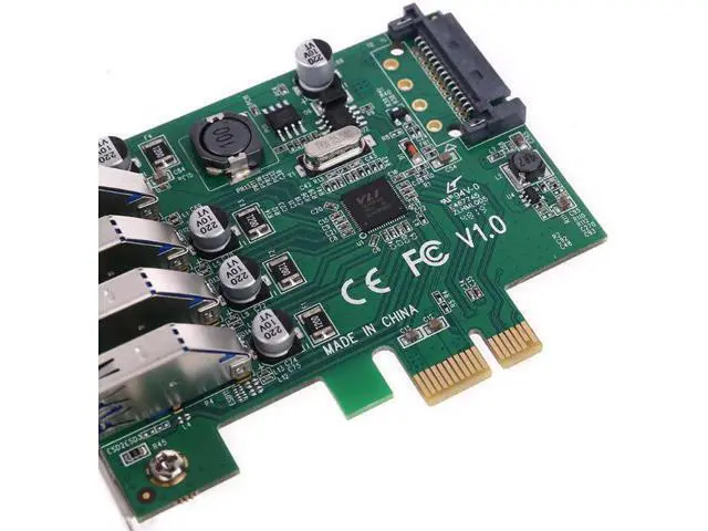 Alt view image 3 of 5 - board pci express 4 inputs usb 3.0, 4 inputs usb 3.0 hub adapter 4 inputs usb3.0 usb controller 3 0 pci and pcie expre
