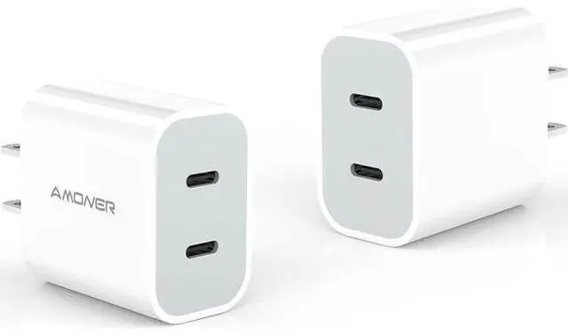 Main image of USB C Wall Charger, 2023 Upgrade 2Pack Type C Fast Charger, Dual Ports 25W PD Fast USB C iPhone Wall Charger Adapter Compatible iPhone 14/13/12/12 Pro/12 Pro Max/12 Mini/11, and More