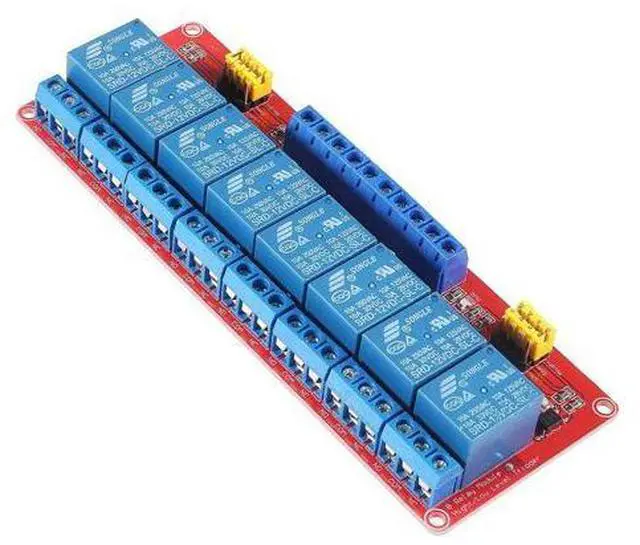 Alt view image 4 of 7 - 2PCS 12V Relay Module With Optocoupler Isolation - High and Low Level Trigger - Red Board (8 Channel)