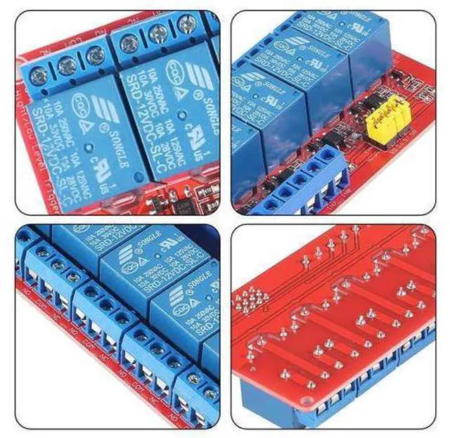 Alt view image 3 of 7 - 2PCS 12V Relay Module With Optocoupler Isolation - High and Low Level Trigger - Red Board (8 Channel)
