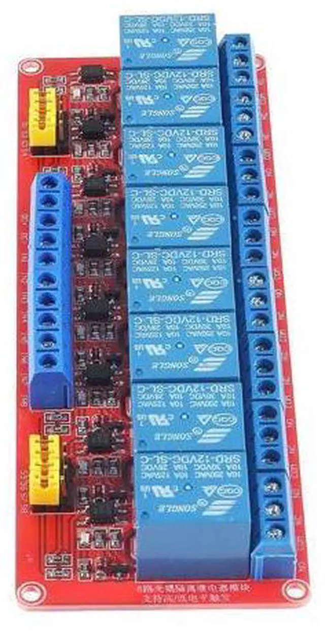 Alt view image 6 of 7 - 2PCS 12V Relay Module With Optocoupler Isolation - High and Low Level Trigger - Red Board (8 Channel)