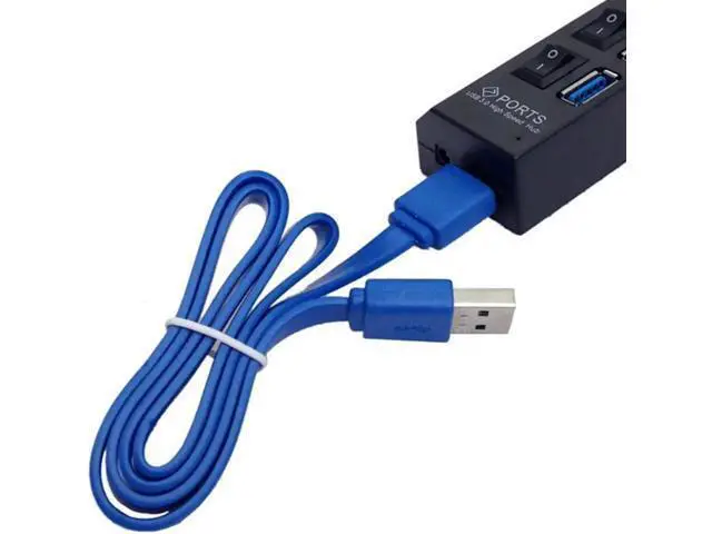 Alt view image 2 of 5 - Fast Speed Compact 4 Ports USB 3.0 HUB With On/Off Switch Multifunction For Desktop Laptop USB Devices With USB Cable