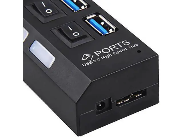 Alt view image 3 of 5 - Fast Speed Compact 4 Ports USB 3.0 HUB With On/Off Switch Multifunction For Desktop Laptop USB Devices With USB Cable