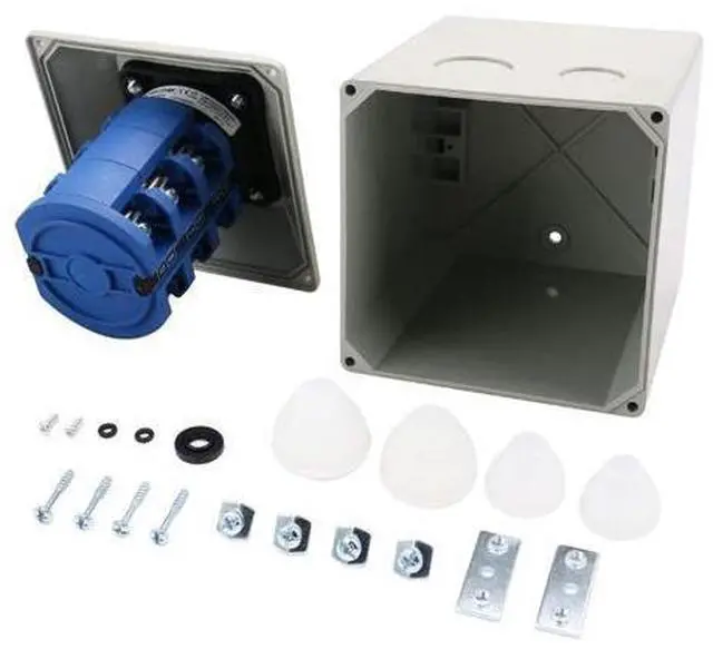 Alt view image 2 of 7 - Baomain Universal Rotary Changeover Cam Switch SZW26-63/D303.3D 660V 63A 3 Position 3 Phase with Master Switch Exterior Box LW28-63/4