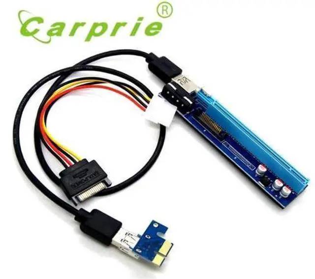Alt view image 2 of 5 - PCI-E Express 1x To 16x Extender Riser Card Adapter SATA 6Pin Cable_KXL0623