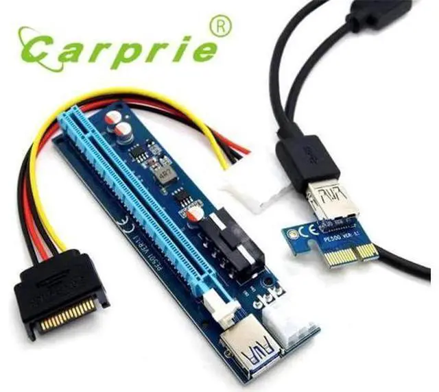 Alt view image 3 of 5 - PCI-E Express 1x To 16x Extender Riser Card Adapter SATA 6Pin Cable_KXL0623