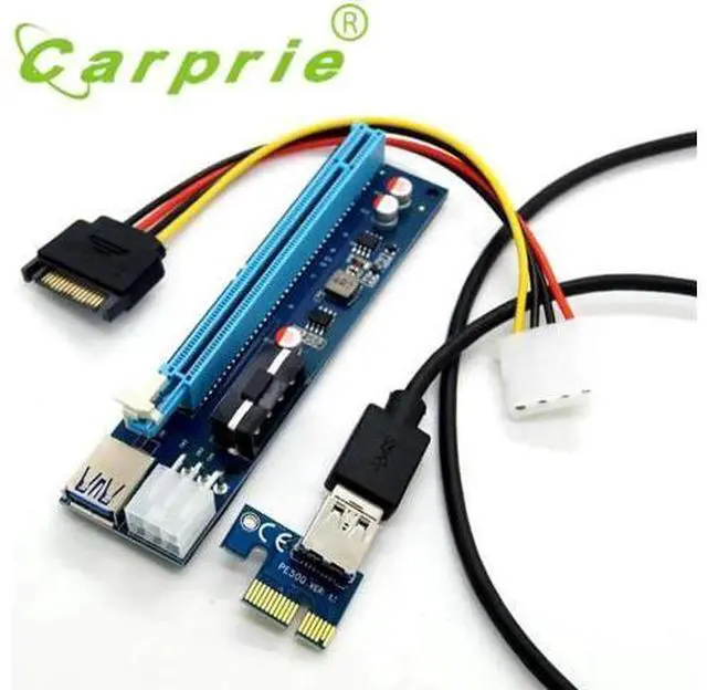 Alt view image 5 of 5 - PCI-E Express 1x To 16x Extender Riser Card Adapter SATA 6Pin Cable_KXL0623