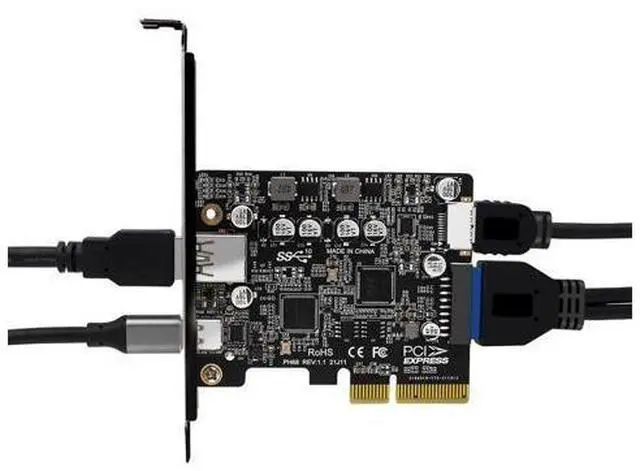 Alt view image 2 of 6 - PCIe 3.0 to USB 3.2 Type C Type E 19/20pin Expansion Card 10 Gbps giyqxHw