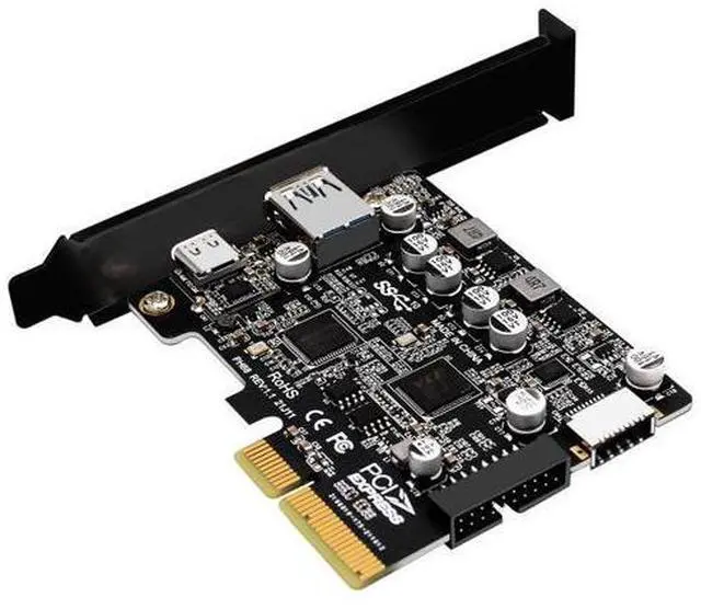 Alt view image 3 of 6 - PCIe 3.0 to USB 3.2 Type C Type E 19/20pin Expansion Card 10 Gbps giyqxHw