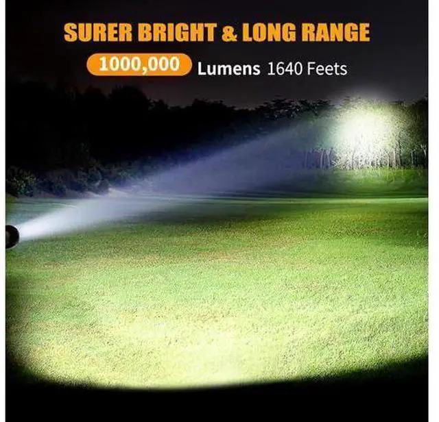 Alt view image 2 of 7 - Rechargeable Spotlight, 1000000 Lumens Bright LED Spotlight Flashlight, Long Running Spot Light Searchlight, Outdoor Handheld Spotlights with Solar Panels for Hunting,Camping,Boat,6 Spotlight Modes