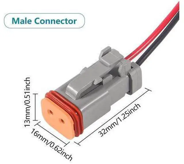 Alt view image 2 of 6 - anicorn 6PCS 2 Pin Connector Waterproof, 16 AWG 2 Wire Connectors, Automotive Electrical Connectors Male and Female Way for Car Truck Boat Wire Connection(2 Wire Connector 6PCS)