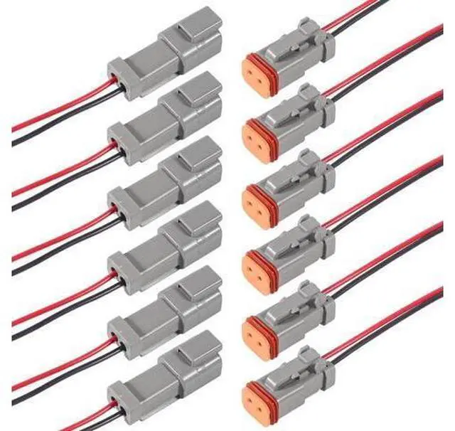 Main image of anicorn 6PCS 2 Pin Connector Waterproof, 16 AWG 2 Wire Connectors, Automotive Electrical Connectors Male and Female Way for Car Truck Boat Wire Connection(2 Wire Connector 6PCS)