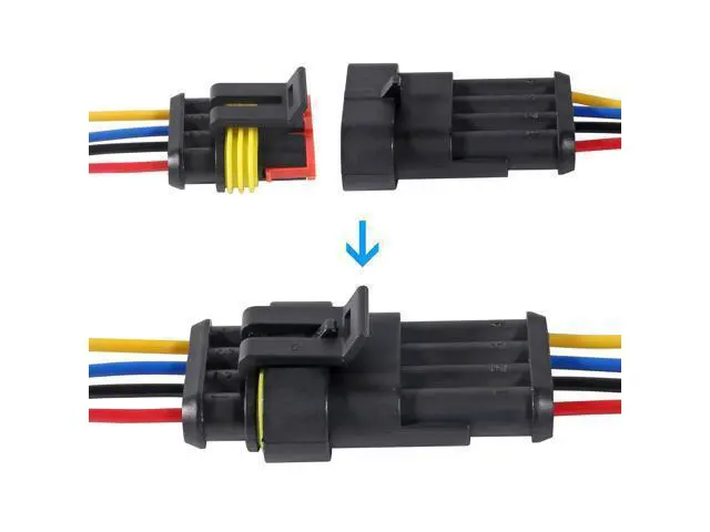 Alt view image 2 of 7 - anicorn 10PACK 16 AWG Way Car Waterproof Electrical Connector,4 pin Plug Auto Electrical Wire Connectors Marine for Car, Truck, Boat, Motorcycle, Trike, Caravan, Marine