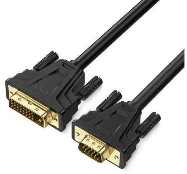 Alt view image 3 of 4 - DVI to VGA Converter - 24+1 Computer Connection Cable - Display High-Definition Conversion Cable - DVI TO VGA Adapter B106 DVI/VGA cable with conversion chip 1.8 meters long