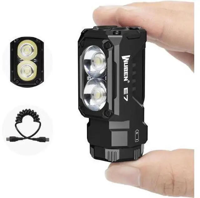 Main image of WUBEN E7 1800 Lumen Rechargeable Mini Flashlight with Magnet - Super Bright 6 Modes EDC Flashlight, Typ-C Rechargeable LED; IP68 Pocket Flashlight for Headlamp Use, Rescue, Camping
