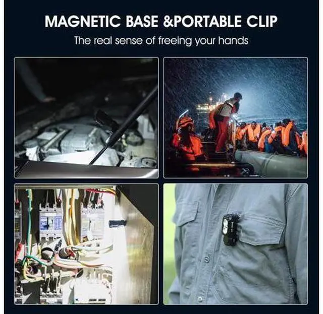 Alt view image 7 of 7 - WUBEN E7 1800 Lumen Rechargeable Mini Flashlight with Magnet - Super Bright 6 Modes EDC Flashlight, Typ-C Rechargeable LED; IP68 Pocket Flashlight for Headlamp Use, Rescue, Camping