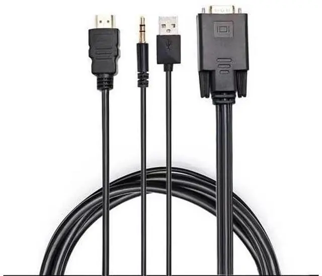 Alt view image 4 of 4 - HDMI to VGA 1.8-meter with audio and power supply computer to TV high-definition cable main unit conversion high-definition connection cable