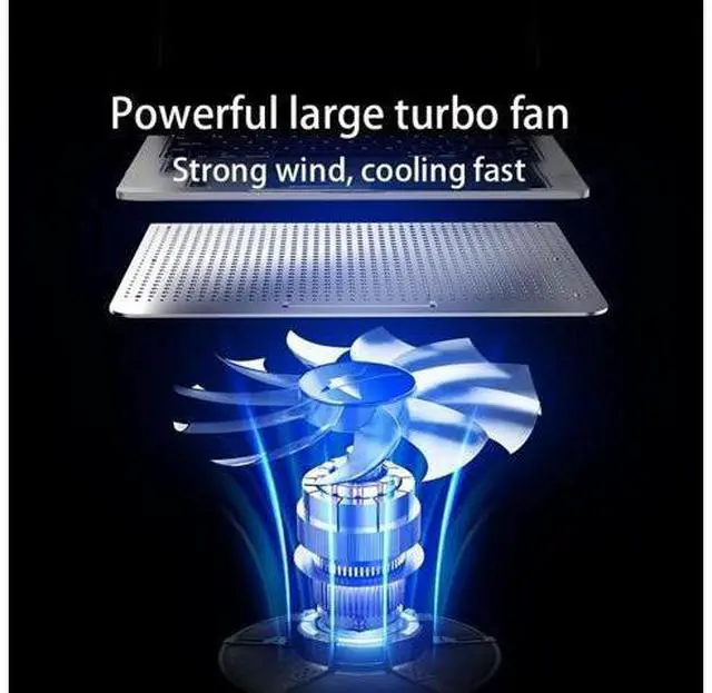 Alt view image 3 of 7 - Silver Aluminum Alloy Laptop Cooler Stand Gaming Laptop Cooling Fan Laptop Cooling Pad 11 13 17 Inch Notebook Radiator Stand for Gaming