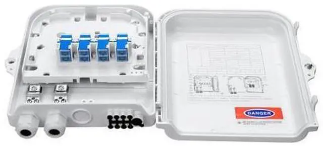 Main image of 8 Core Fiber Distribution Box, ABS Fiber Optic Terminal Box Waterproof Suitable for Indoor or Outdoor Use