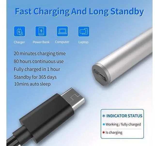 Alt view image 3 of 7 - BONAEVER Stylus Pen for HP Envy X360 Pavilion X360 Specter X360 Spectre X2 Envy X2 Rechargeable MPP 2.0 Tilt Active Pen with 4096 Pressure Sensitivity, Palm Rejection, Magnetic Attachment Function