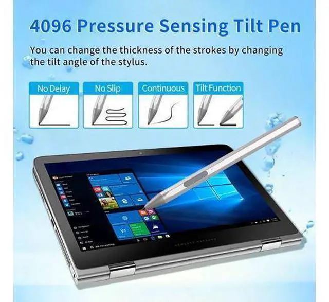 Alt view image 4 of 7 - BONAEVER Stylus Pen for HP Envy X360 Pavilion X360 Specter X360 Spectre X2 Envy X2 Rechargeable MPP 2.0 Tilt Active Pen with 4096 Pressure Sensitivity, Palm Rejection, Magnetic Attachment Function