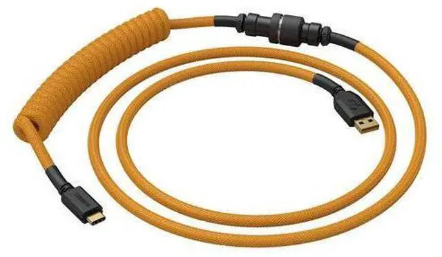 Main image of Glorious Coiled Keyboard Cable - Coiled USB C Cable Artisan Braided Cables for Mechanical Gaming Keyboard Coiled Cable - Custom Keyboard Cable (Glorious Gold)
