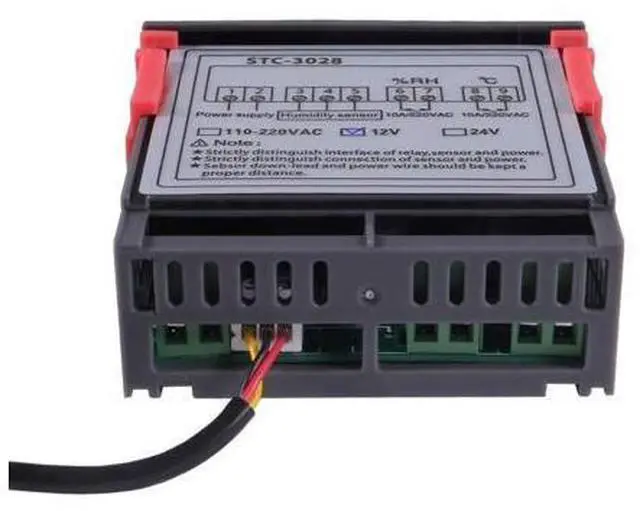 Alt view image 5 of 6 - STC-3028 DC 12V Digital Display Thermostat Temperature Controller Adjustable Thermostat Controller with SHT20 Waterproof Sensor