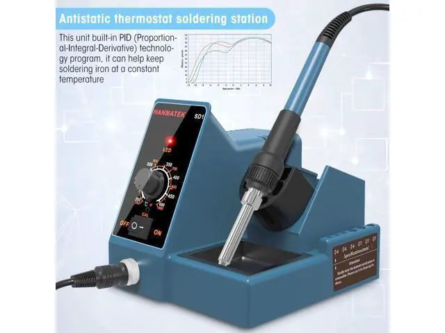 Alt view image 2 of 7 - HANMATEK Durable Soldering Station,392-896 Smart Temperature Control 6 Seconds Rapid Heating Safety Soldering Iron Station Soldering kit with Solder Bracket,Heat- Resistant Sponge SD1
