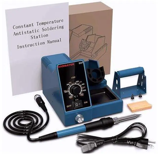 Alt view image 7 of 7 - HANMATEK Durable Soldering Station,392-896 Smart Temperature Control 6 Seconds Rapid Heating Safety Soldering Iron Station Soldering kit with Solder Bracket,Heat- Resistant Sponge SD1