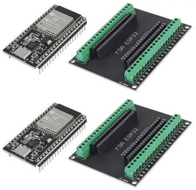 Main image of anicorn 2Sets USB C 38 Pin ESP32 ESP-32D ESP-WROOM-32 CP2012 WiFi+Bluetooth Dual Core Type-C Interface ESP32-DevKitC-32 Development Board Module with ESP32 Breakout Board Shield Terminal Adapter