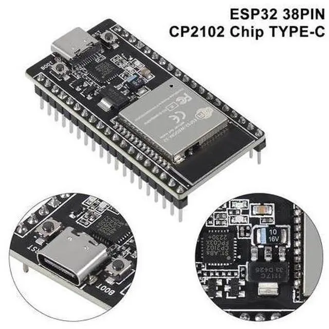 Alt view image 2 of 7 - anicorn 2Sets USB C 38 Pin ESP32 ESP-32D ESP-WROOM-32 CP2012 WiFi+Bluetooth Dual Core Type-C Interface ESP32-DevKitC-32 Development Board Module with ESP32 Breakout Board Shield Terminal Adapter