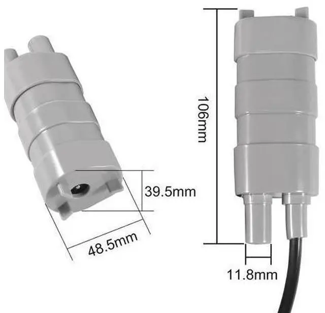 Alt view image 4 of 6 - 2 PACK 5M 12V Pumping Head DC High Flow Water Pump Submersible Pump Motor with 4.6ft Cable 5M High Head 10L/Min 600L/H Pond Aquarium Camper Motorhome Garden Fountain DC Brush Water Pump