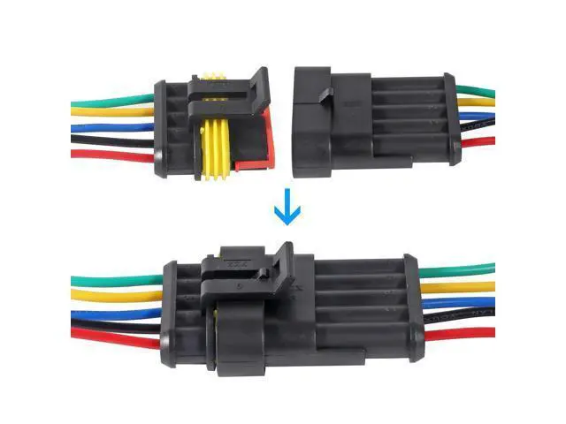 Alt view image 3 of 7 - anicorn 10 PACK 5 Pin Way Electrical Wire Connector Male Female Plug Socket Quick Disconnect Waterproof Plug Play for Car, Truck, Boat, and Other Wire Connections