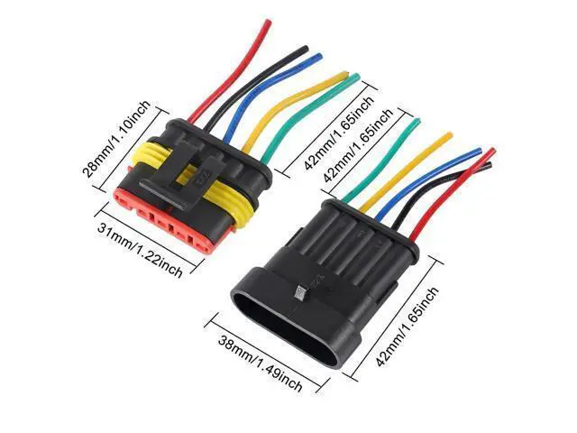 Alt view image 2 of 7 - anicorn 10 PACK 5 Pin Way Electrical Wire Connector Male Female Plug Socket Quick Disconnect Waterproof Plug Play for Car, Truck, Boat, and Other Wire Connections