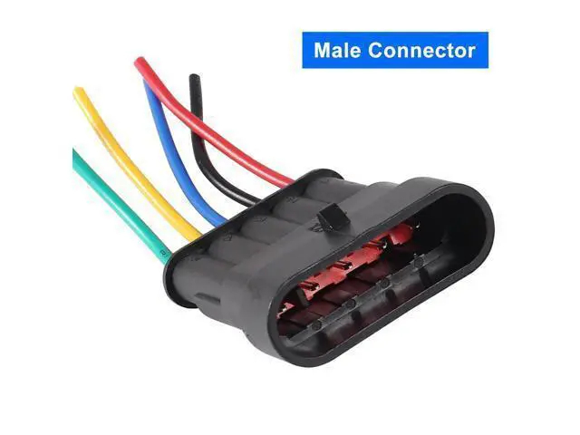 Alt view image 4 of 7 - anicorn 10 PACK 5 Pin Way Electrical Wire Connector Male Female Plug Socket Quick Disconnect Waterproof Plug Play for Car, Truck, Boat, and Other Wire Connections