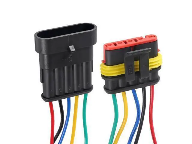 Alt view image 6 of 7 - anicorn 10 PACK 5 Pin Way Electrical Wire Connector Male Female Plug Socket Quick Disconnect Waterproof Plug Play for Car, Truck, Boat, and Other Wire Connections