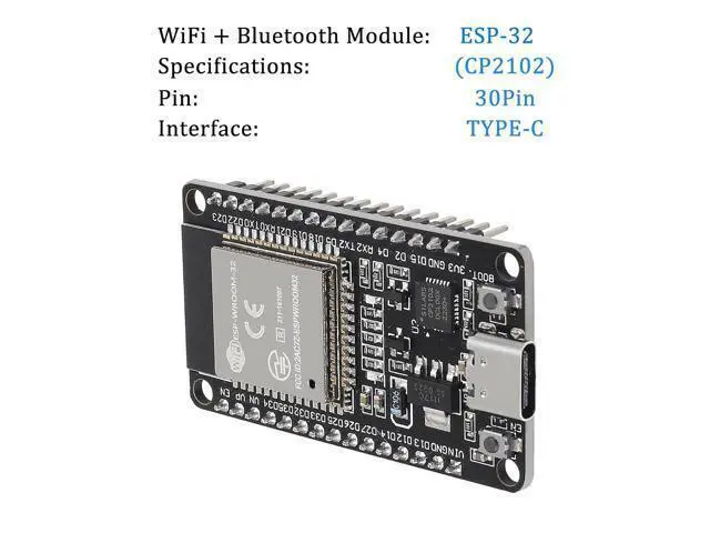 Alt view image 2 of 7 - anicorn 3PCS Type c 30pins CP2102 ESP-WROOM-32 ESP32 ESP-32S Development Board 2.4GHz Dual-Mode WiFi + Bluetooth Dual Cores Microcontroller Processor Integrated with Antenna RF AMP Filter AP STA