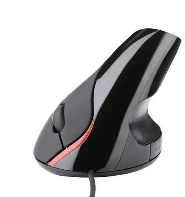 Main image of anicorn Ergonomic vertical second-generation wired mouse with USB optical 5-button wireless charging mouse with a hand-held upright wrist support Grey Wired version
