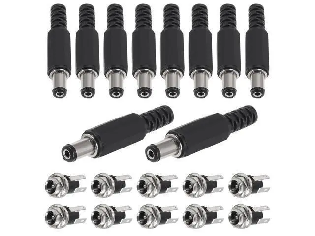 Alt view image 7 of 7 - anicorn 20 Pairs 40PCS DC Power Supply Jack Socket Female Panel Mount Connector 3-Pin 5.5 x 2.1mm with 5.5mm x 2.1mm DIY Male DC Power Plug Jack Solder Connector Adapter