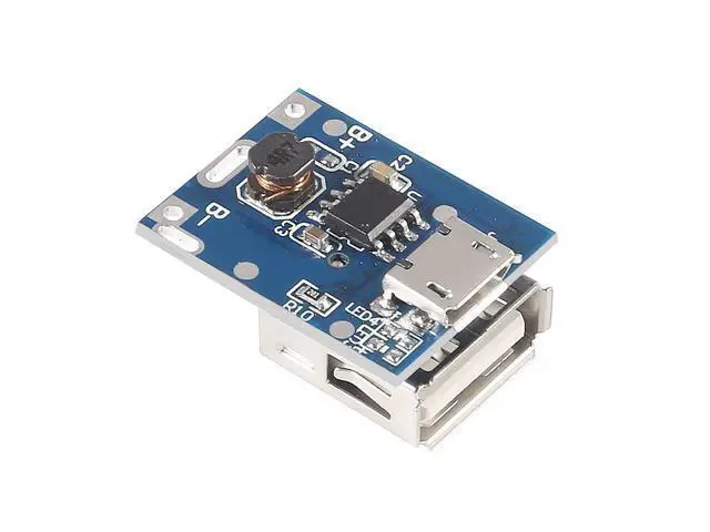 Alt view image 6 of 7 - anicorn 20PCS Boost Step Up 5V 1A Power Supply Module Lithium Battery Charge Protection Board 134N3P DIY Charger USB and Micro USB Port with LED Display