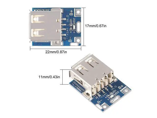 Alt view image 7 of 7 - anicorn 20PCS Boost Step Up 5V 1A Power Supply Module Lithium Battery Charge Protection Board 134N3P DIY Charger USB and Micro USB Port with LED Display