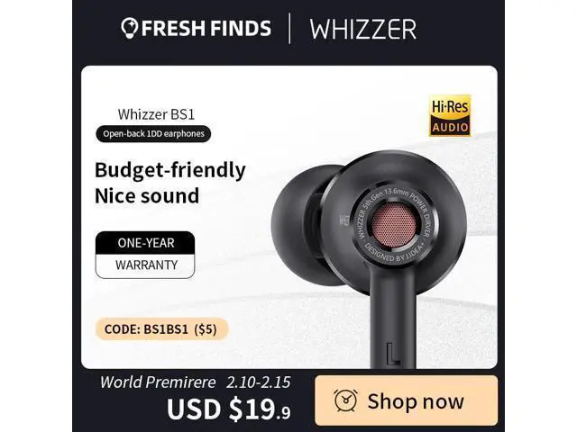 Alt view image 5 of 5 - BS1 Dynamic in-ear wired earphones open-back earbuds high-resolution Headphones balanced&durable with Mic Headset