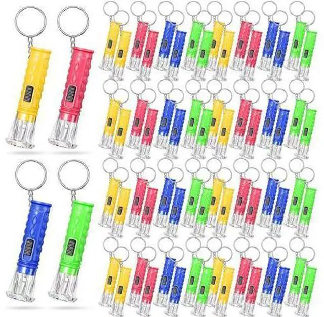 Main image of Jexine 100 Pcs Mini Flashlight Keychain Bulk for Kids Assorted Colors Torch Keyring Flashlights LED Keychain Flashlights Small Keychain Light Hiking Camping Christmas Party Favors (Classic)