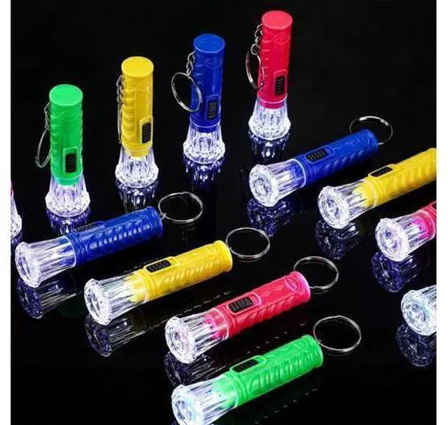 Alt view image 6 of 6 - Jexine 100 Pcs Mini Flashlight Keychain Bulk for Kids Assorted Colors Torch Keyring Flashlights LED Keychain Flashlights Small Keychain Light Hiking Camping Christmas Party Favors (Classic)