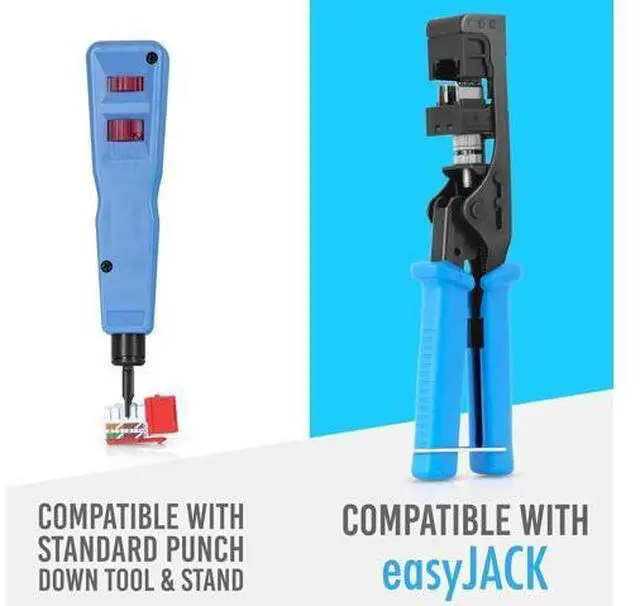 Alt view image 3 of 5 - GTZ Bundle - 2 Items: RJ45 Cat6 Keystone Jacks, 20 Pack - Red + RJ45 Cat6 Pass Through Connectors, Pack of 50