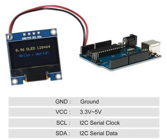 Alt view image 4 of 7 - anicorn 10 PCS 0.96 inch 12864 128X64 OLED LCD Display Board Module I2C IIC SSD1306 Driver 4 Pins Compatibile with Raspberry Pi (Blue and Yellow)